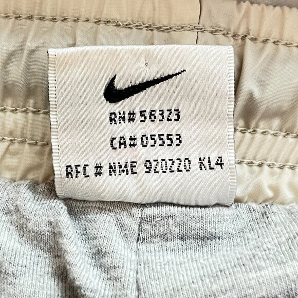Vintage Nike Track Pants Womens Small Windbreaker Grey Lined Baggy Y2K Cream 90s - Picture 7 of 13